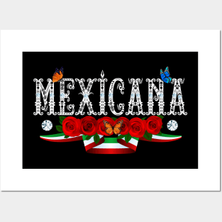 Playera Mexicana para mujer fiestas patrias Mexicana Pride mexican woman art Posters and Art